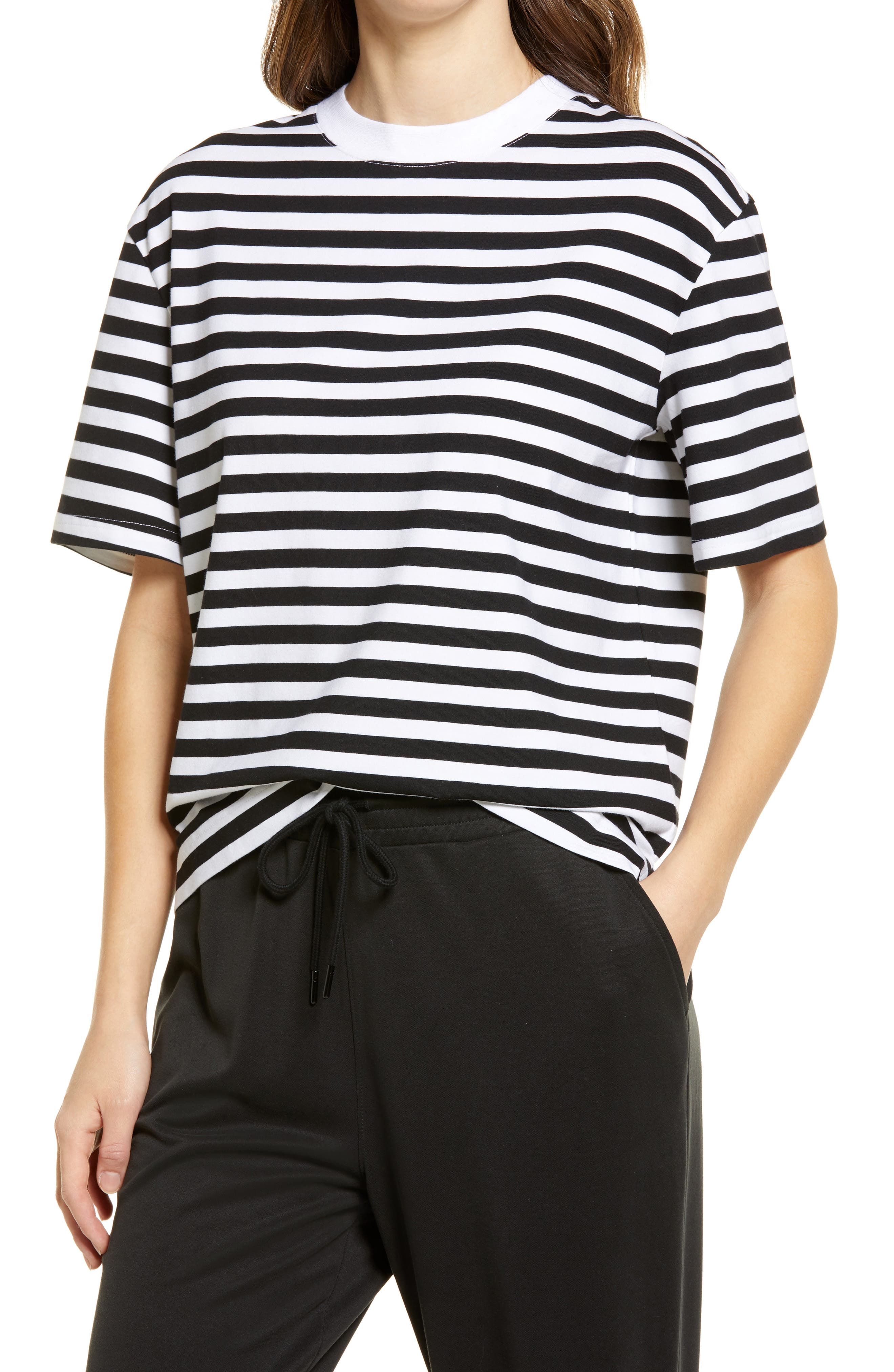 S BONDS Ladies {WHITE BLACK STRIPE LONG SLEEVE TEE} Sizes XS